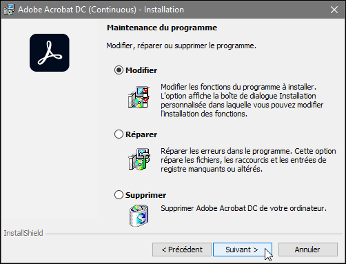 Changer la langue d'Acrobat Pro pour Windows, capture 2