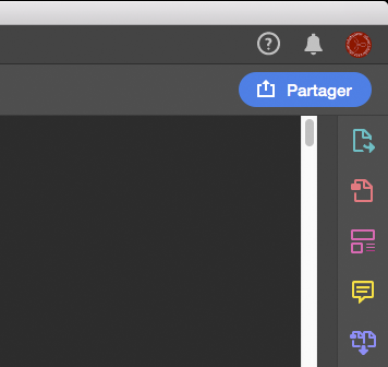 Le gros bouton "Partager" d'Acrobat DC 2019