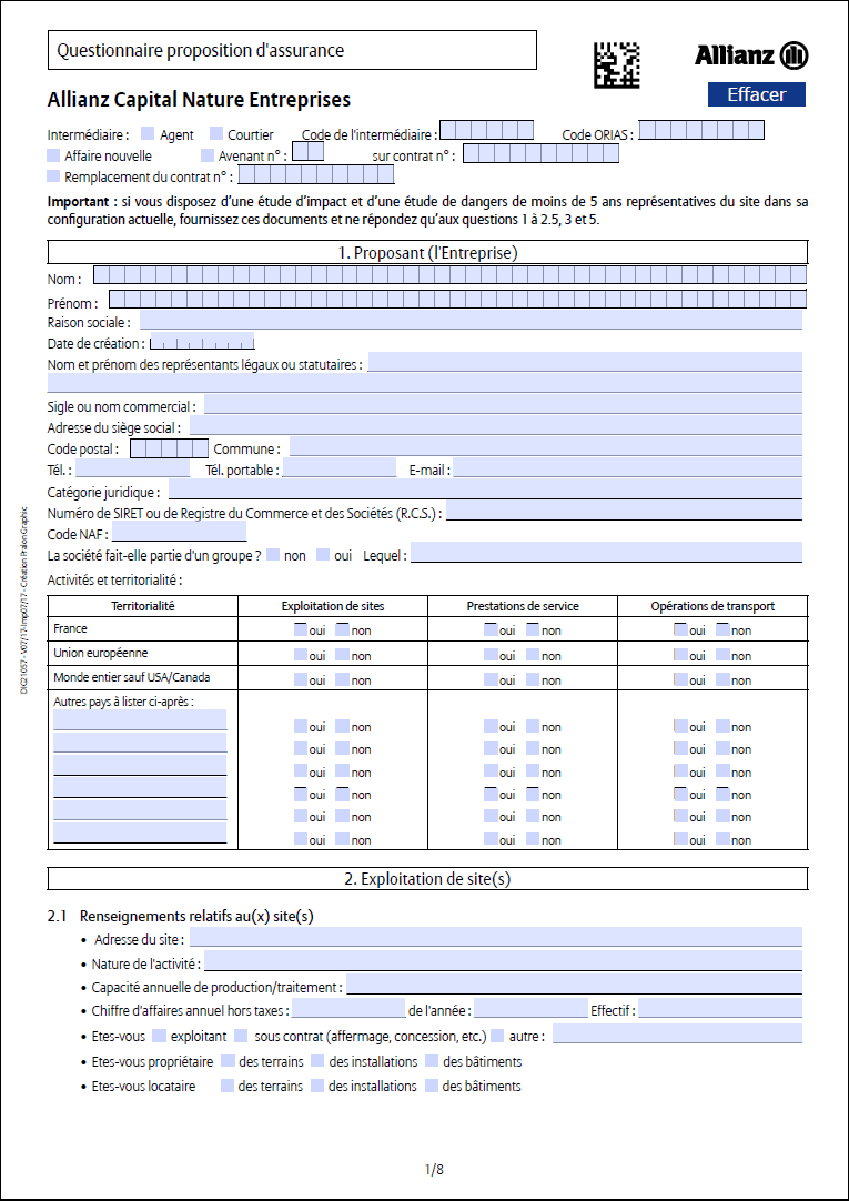 Allianz questionnaire vignette