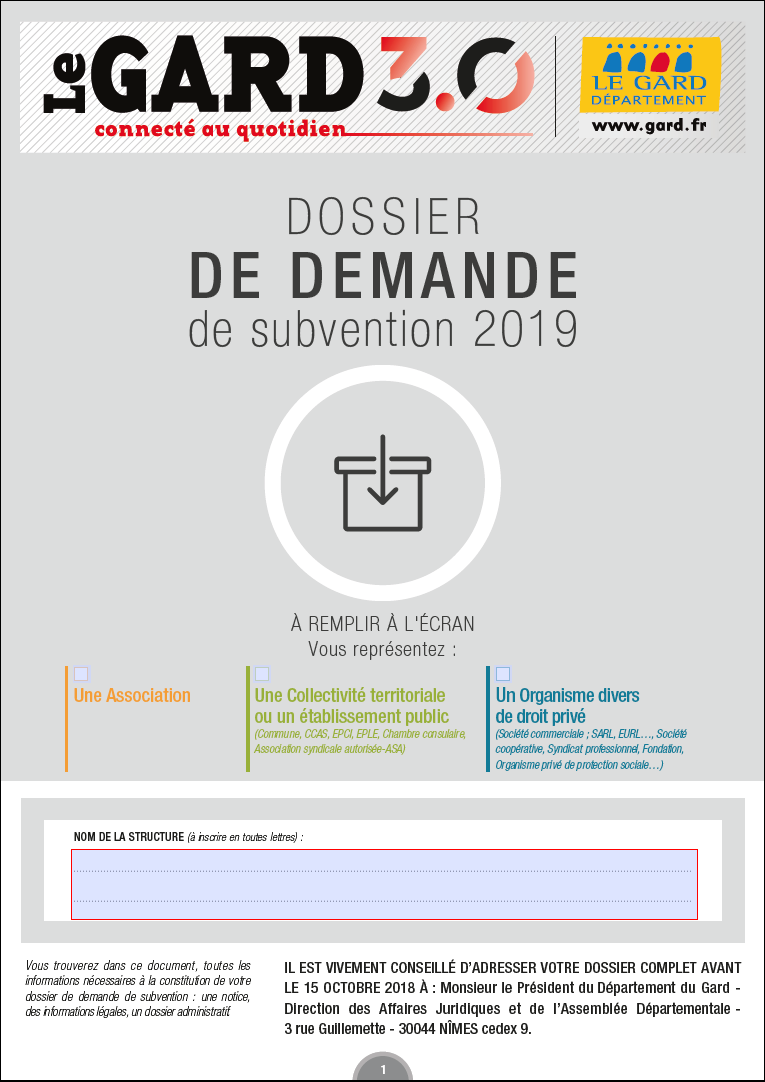 Demande de subvention vignette