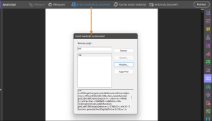 L'éditeur de script de document d'Acrobat Pro